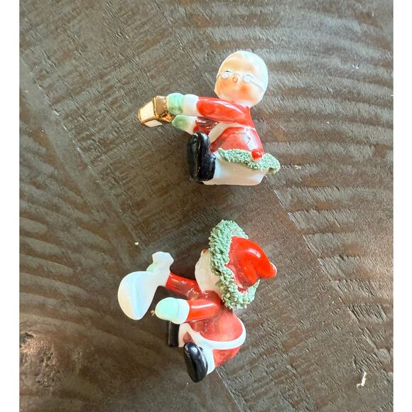 Vtg Napcoware Santa & Mrs Claus Christmas Candle Climbers Huggers Spaghetti - Picture 2 of 6